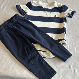 GAP Baby - Navy and White 2 piece Set